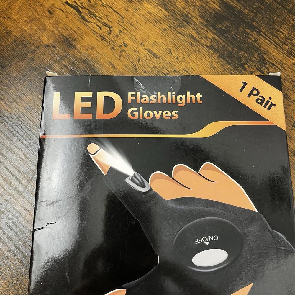 New Hanpure 1 Pair LED Flashlight Fishing Working Gloves New Batteries